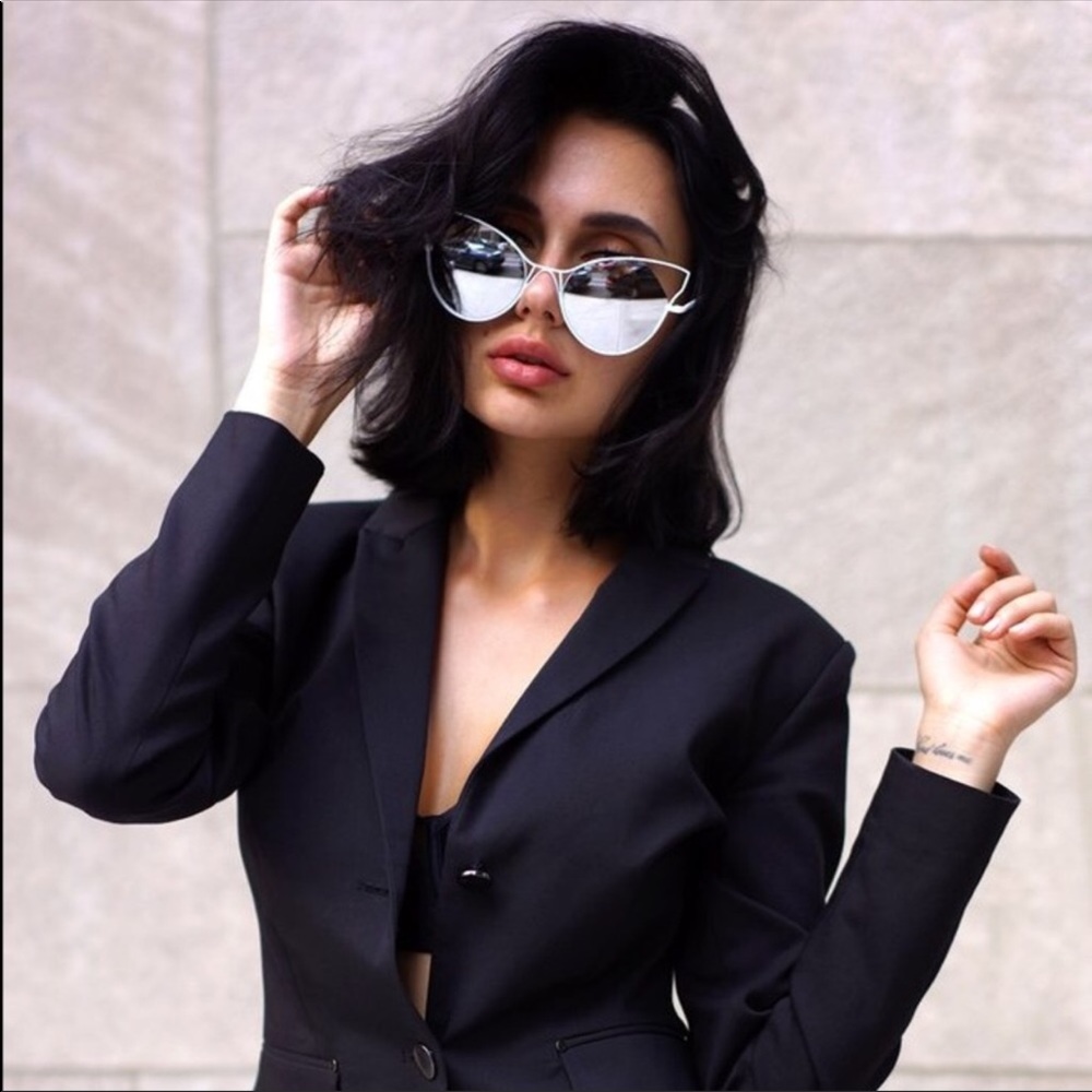 Silver Sunglasses Topfoxx Indecent Cateye!